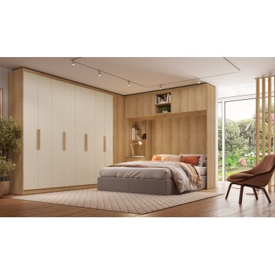 DORMITÓRIO MODULADO 3 MODULOS CAPUCCINO/OFF WHITE