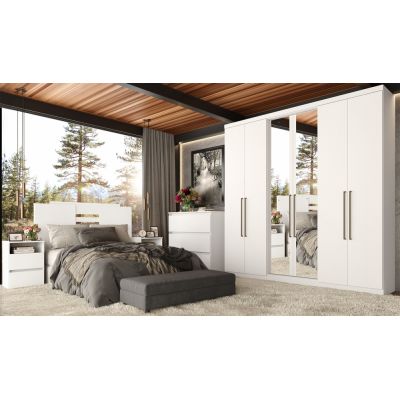 ROUPEIRO PRESENCE 6 PORTAS BRANCO COM ESPELHO FULL