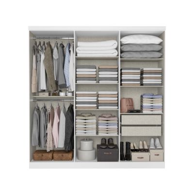 ROUPEIRO PRESENCE 6 PORTAS BRANCO COM ESPELHO FULL