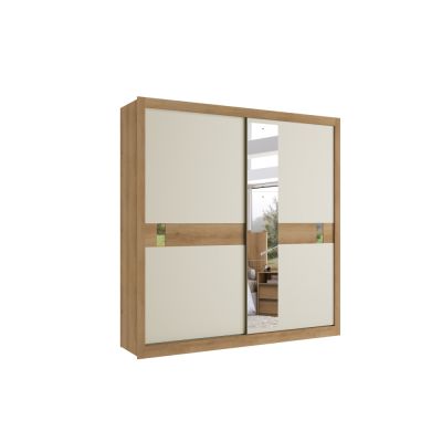 ROUPEIRO COPENHAGEN  3 PORTAS CAPUCCINO/ OFF WHITE COM ESPELHO