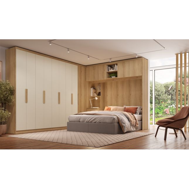 DORMITÓRIO MODULADO 3 MODULOS CAPUCCINO/OFF WHITE