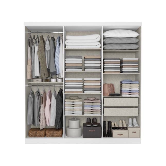 ROUPEIRO PRESENCE 6 PORTAS BRANCO COM ESPELHO FULL